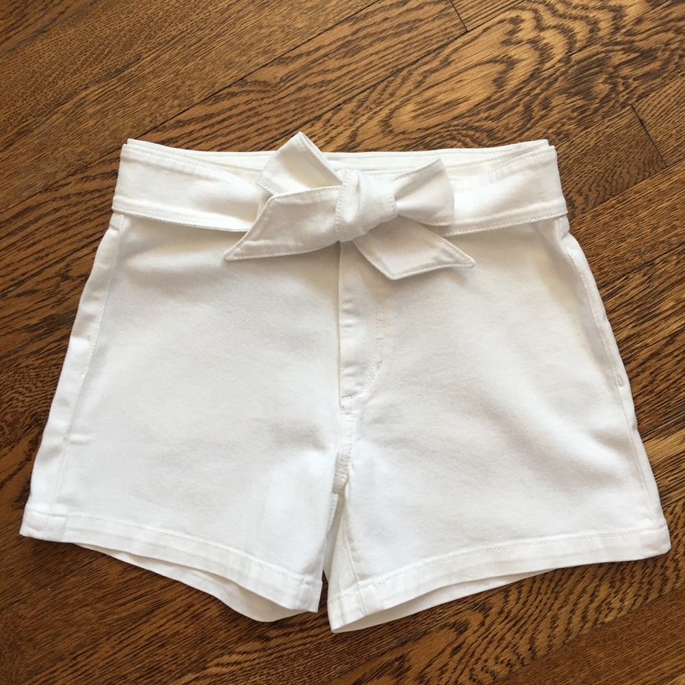 Joe’s white denim shorts with belt tie - 25
